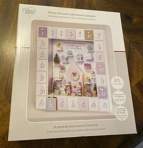 2020 Precious Moments Winter Moments LED Advent Calendar Wood Christmas Holiday - Picture 1 of 9