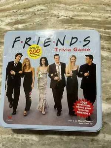 Friends TV Trivia Board Game Blue Tin by Cardinal 2002 Complete - Picture 1 of 5