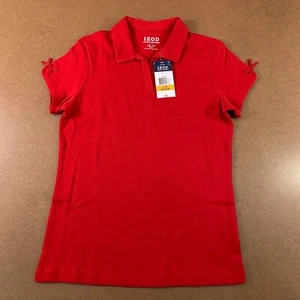 IZOD Girls Size Large (14) Red Cotton Blend Short Sleeve Uniform Polo Shirt NWT - Picture 1 of 6