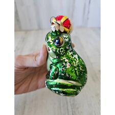 Dept 56 glass frog crown Prince ornament Xmas tree