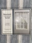 Baymont Rod Pocket Swag Pair Cafe Curtain 56" x 38" Striped Ivory/Blue/Tan