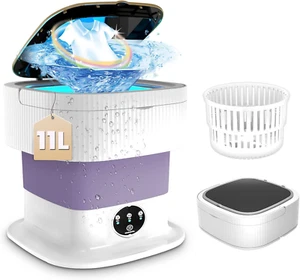 Portable Washing Machine 11L Mini Folding 60W Small Baby Clothes Items Foldable - Picture 1 of 1