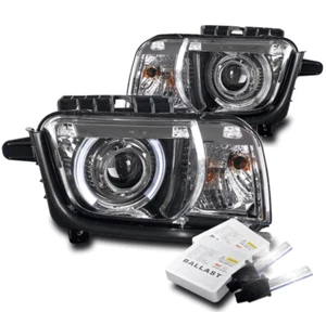 FOR 10-13 CHEVY CAMARO CCFL HALO CHROME PROJECTOR HEADLIGHTS LAMP W/6K XENON HID - Picture 1 of 4