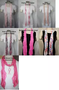 Rosa einfarbig und gemustert Flatterschal leicht Damen Accessoire - Bild 1 von 17