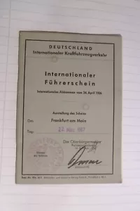 Internationaler Führerschein von 1967 "Wilhelm Frank" ausgestellt in Frankfurt - Bild 1 von 3