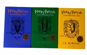 Harry Potter Philosopher's Stone Hufflepuff Edition by J.K. Rowling 3 X Books - Picture 1 of 4