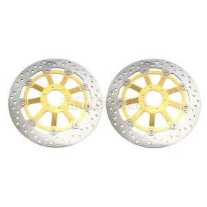 Par de rotores de discos de freno delanteros para Honda VFR750R RC30 1988-1990 1989 dorados - Imagen 1 de 5
