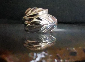 Ring Silber 925  Blätterdesign dekorativ romantisch vielseitig 19mm - Bild 1 von 6