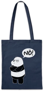 Nö Panda Hipster Bag Stofftasche Stoffbeutel Cute No Nei Spaß Fun Geschenk - Bild 1 von 1