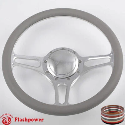 14" Billet Steering Wheels Half Wrap Ford Fairlane Galaxie LTD Ranch w/ Horn - Image 1 of 4