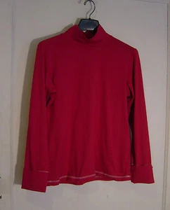 WOMEN'S QUEST MOCK TURTLE NECK LONG SLEEVED KNIT PULLOVER ROSE PINK SZ LARGE - Picture 1 of 1