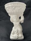 Vase antique vintage chérubin blanc garçon porcelaine urne céramique savon plat rare