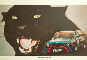 BMW 3.0 CSL Black Cat Driver Hans-Joachim Stuck Racing 1987 Poster 12x16 inches - Bild 1 von 1