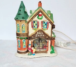 Christmas Streets 2004 Collection "Doll Shop” Porcelain House 10” with Box - Picture 1 of 8