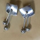 STERLING SILVER ~ PIERCED EARRINGS ~ MARKED T0-40 MEXICO 925 ~ UNIQUE STYLE!
