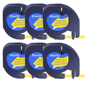 Clear Yellow 12mm Refill Plastic Label Tape for DYMO LetraTag LT-100H 91332 - Picture 1 of 17