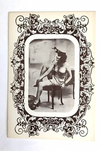 OLD VINTAGE 1900 POSTCARD REPRODUCTION RISQUÉ FRENCH WOMAN in Lingerie 60’s. - Picture 1 of 4