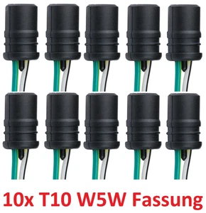 10x T10 W5W Lampen Fassung Birnen Stecker Glassockel Sockel Lampenfassung Licht - Bild 1 von 4