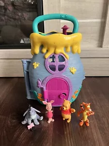 Winnie The Pooh Honey Pot Fun Carry-Around Playset House Figure Lot READ - Picture 1 of 11