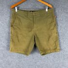 Globe Shorts Mens 32 Green Chinos Bermuda Pockets Mid Rise Regular Fit Adult