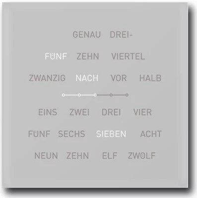 Wortuhr LISA - HELLGRAU - orig. Kellys Finest - Uhr mit Worten - Bild 1 von 4