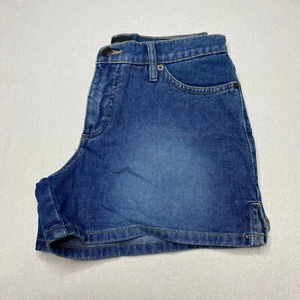 xhilaration Juniors Denim Shorts sz 3 Medium Wash Mid Rise Stretch 100% Cotton - Picture 1 of 24