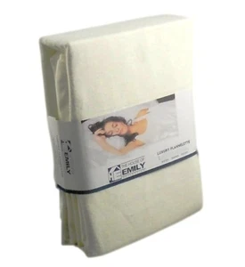 7ft Emperor Size 12" Deep 100% Brushed Cotton Flannelette Fitted Sheet Cream - Picture 1 of 2