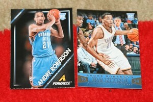 ANDRE ROBERSON LOT OF 2 RC 2013-14 PINNACLE #33 PANINI#166 OKLAHOMA CITY THUNDER