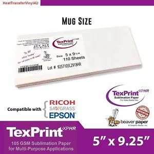 TexPrint XPHR Sublimationspapier 5" x 9,25" (110 Blatt) Bechergröße - Bild 1 von 4