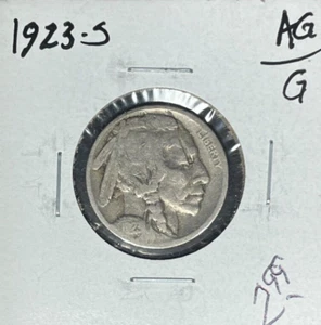 1923-S BUFFALO NICKEL ~ AG/G ~SCHÖNE MÜNZE~ - Bild 1 von 2