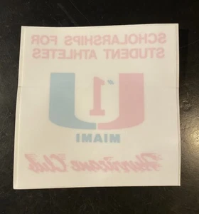 Vintage ~1991 University of Miami Hurricane Club Logo Decal Scholarships NOS - Picture 1 of 4