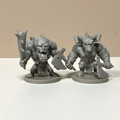 2pcs Troll Minotaur Miniatures Arcadia Quest Wargaming Kickstarter Toys Rare  - Image 1 of 4