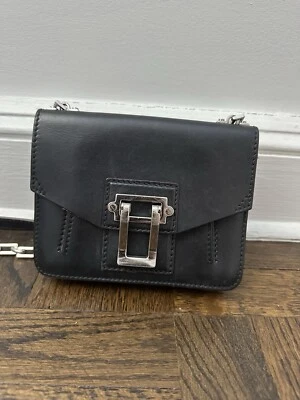 Bolsa tiracolo Proenza Schouler couro preto corrente Hava 100% autêntica - Imagem 1 de 4