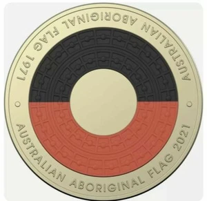 Circulated Australian Two Dollar $2 coin🎁2021🎁ABORIGINAL FLAG Anniversary - Picture 1 of 2