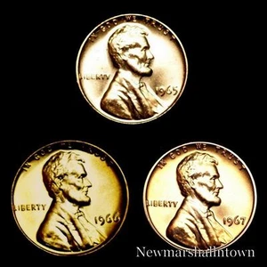 Centavo Lincoln Memorial 1965 1966 1967 SMS como nuevo EE. UU. Monedas de SMS Original Set - Imagen 1 de 2