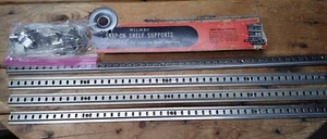 WILMAC (4 pk) Adj. 24 in. Shelf Bracket Pilaster Strips Rail Track Wall + Clips - Picture 1 of 5