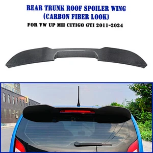 Carbon Look Car Rear Trunk Spoiler Lip For VW UP SEAT Mii Skoda Citigo 11-24 - Picture 1 of 11