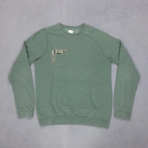 Sweat Crewneck Skateboard Volcom M Vert Streetwear Poche Destructurée - Imagen 1 de 11