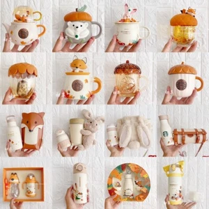 New Autumn 2021 Moon Festival Forest Acorn Fox Cute Rabbit Hedgehog Series Cup - Picture 1 of 89
