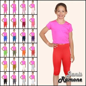 Kids Lace Trim Cycling Shorts Girls Plain Viscose Dance Gym Active Casual Shorts - Picture 1 of 154