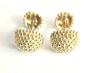 18k gold cufflinks brushed and polished diamond cut 17.3g - Picture 1 of 3