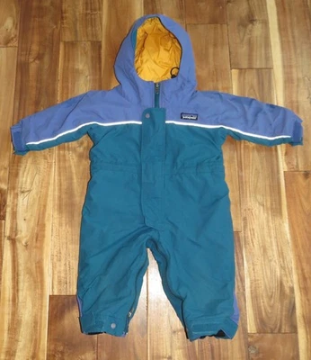 Traje de nieve aislado con capucha de nailon 12M Patagonia vintage años 90 una pieza Foto 1 de 4