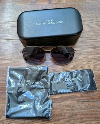 Gafas de sol de aviador Marc Jacobs tono dorado/negro - nuevas sin etiquetas - Incluye estuche y paños antipolvo Foto 1 de 4
