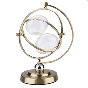 Metal Hourglass Sand Timer Glass Timer Sand Glass 15 Minutes Glass Vintage L SPG - Picture 1 of 7