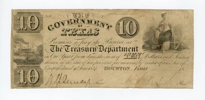1839 Cr.H17A $10 The Government of Texas - Houston, TEXAS Note - Image 1 of 2