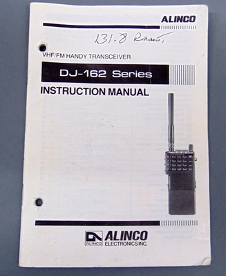 Alinco DJ-162 VHF Two Meter Ham Transceiver ORIGINAL PRINTED MANUAL Not a Copy - Image 1 of 2