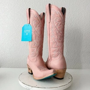 Botas de Vaquero Lane SMOKESHOW Mujer 8 Cuero Rosa Vaquera Occidental Media Pantorrilla Alta - Imagen 1 de 12