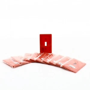 Hubbell NP1R Red 1-Gang Toggle Switch Unbreakable Standard Wallplates 10-Pack - Picture 1 of 5