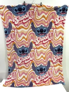 Disney Lilo & Stitch Plush Throw Fleece Blanket Small Twin Shook! Retro Groovy - Picture 1 of 3