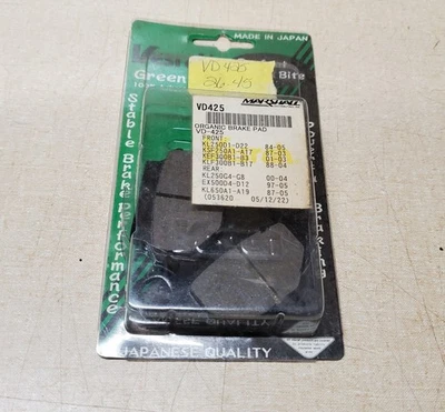 VESRAH VD425 PASTILLAS FRENO TRASERO KAWASAKI KLR650 KL650 1987-2005 43082-1096 Foto 1 de 2